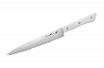 Нож кухонный слайсер (для нарезки) 195 мм, AUS-8, ABS белый пластик 