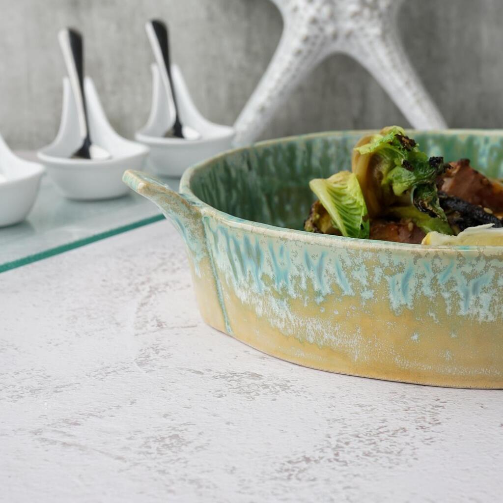 Блюдо для подачи с ручками Green Frutti di Mare 255х227 мм h40 мм 800 мл P.L. Proff Cuisine B23292026-2401C