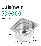 Гастроемкость CuisinAid 1/6 h=100 нерж. 176х162х100 CD-816-4 /54