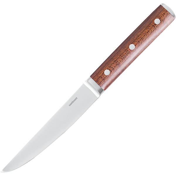 Нож для стейка; сталь нерж.,дерево; L=24,2см; тем.корич. Sambonet 52578W01