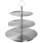 Этажерка 3-х ярусная д/десерта «Проотель» d=21/26/31см сталь; H=36см; металлич. Prohotel CKST10