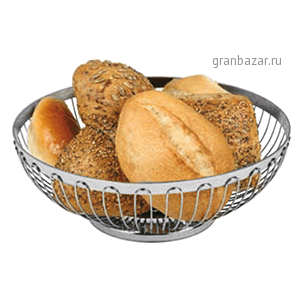 Корзина д/хлеба; сталь нерж.; D=20,H=8см; металлич. APS 30220