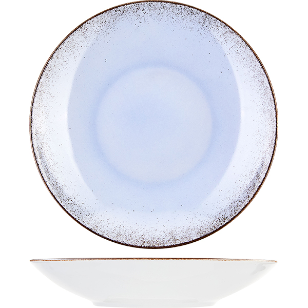 Тарелка глубокая; фарфор; D=24см; голуб. Bauscher 711 324 700 457