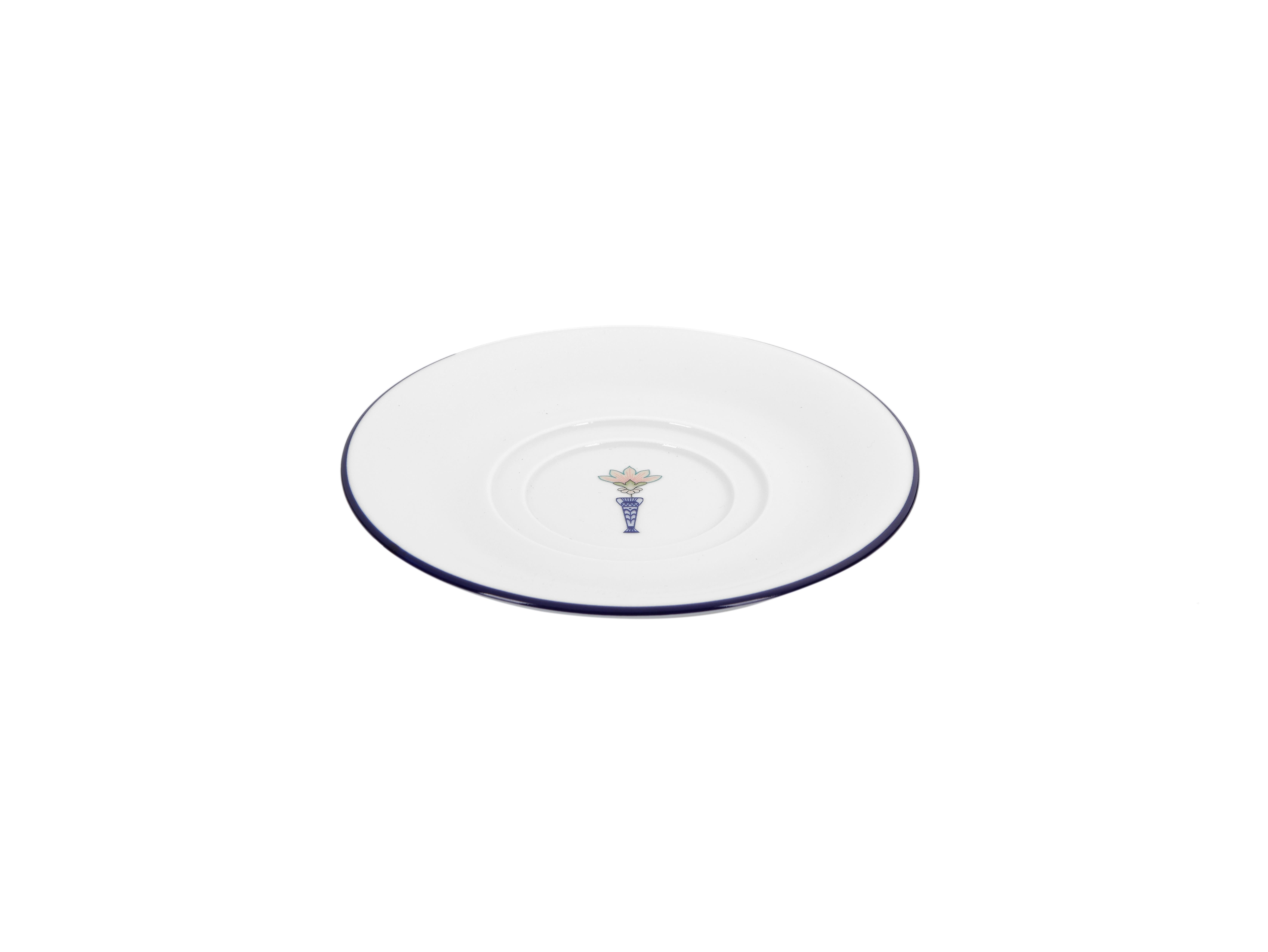 Блюдце для чайной чашки Vaso Piccolo 150 мм, кант синий, Porland DS19