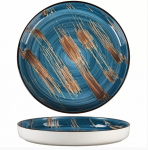 Тарелка с бортом Texture Dark Blue Lines 230 мм, h 30 мм, P.L. Proff Cuisine