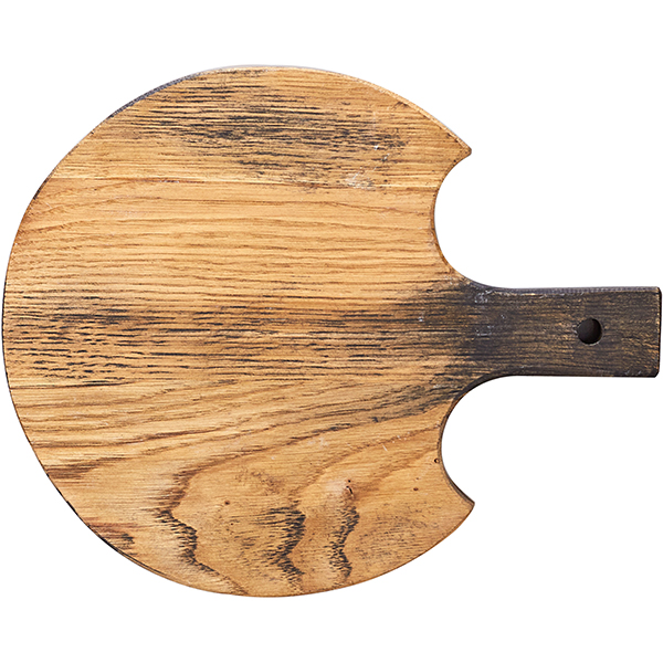 Доска для подачи круглая с ручкой; дуб; H=25,L=290,B=235мм PPwood Q301F-00N