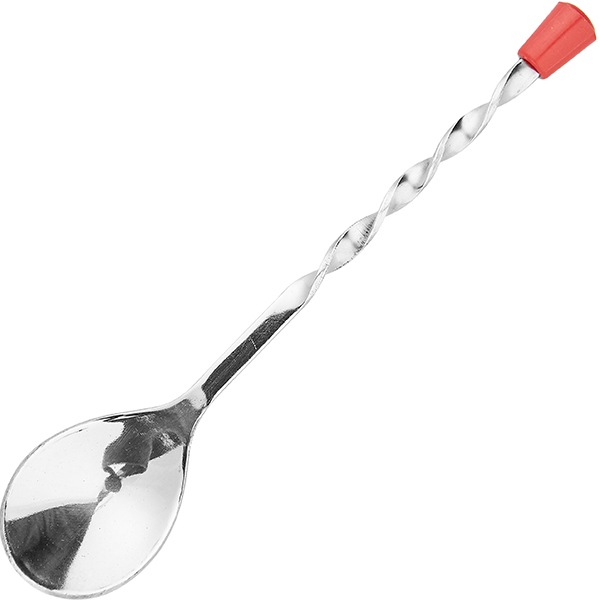 Ложка барменская с красной кнопкой; сталь нерж.; L=18см ProHotel BRS07K