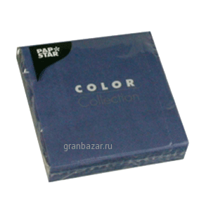 Салфетки 3х-слойн. 25*25см; бум. салфет.; H=2,L=13,B=13см; синий Pap Star 14274 20шт.
