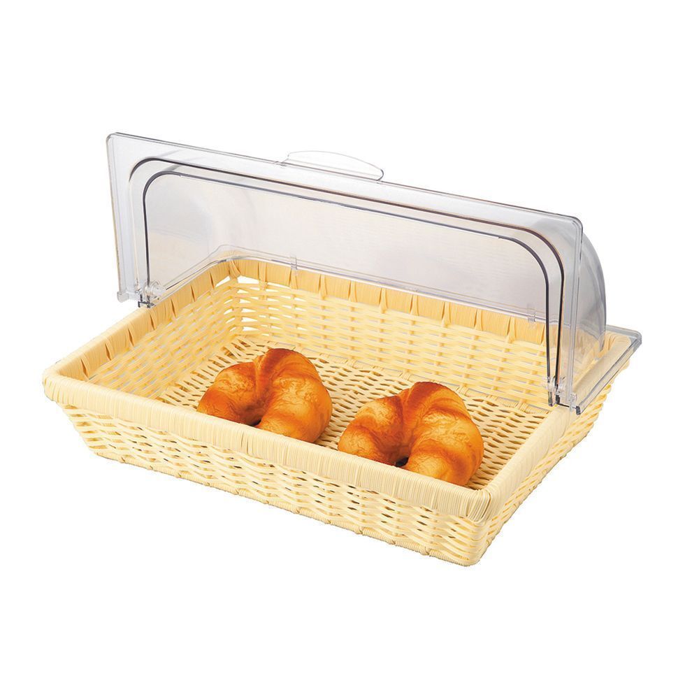 Корзина для хлеба и выкладки 410х280 мм h85 мм с откидной Roll-top крышкой ротанг Sunnex CX5022