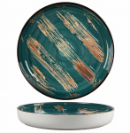Тарелка с бортом Texture Dark Green Lines d 165*240 мм, P.L. Proff Cuisine