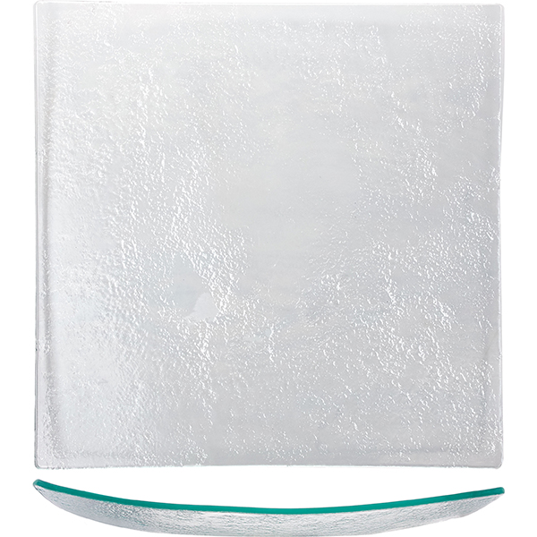 Салатник квадратный; стекло; H=6,L=36,B=36см; прозр.,зелен. Glass F1-C4-02-B400