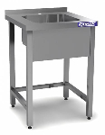 Ванна моечная Камик цельнотянутая одинарная (каркас aisi 430) 600х700х850 мойка 500х500х300 по центру, бор