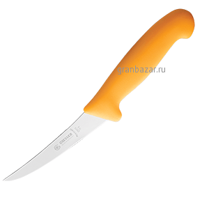 Нож д/обвалки мяса; сталь нерж.,пластик; L=257/125,B=22мм; желт. MATFER 182525
