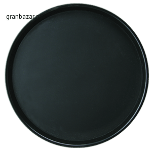 Поднос; прорезин.; D=405,H=25мм; черный Cambro PT1600110