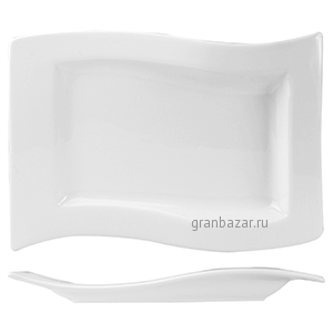 Блюдо прямоугольное волн.край «Кунстверк»; фарфор; H=2.5,L=27,B=18см; белый KunstWerk A2011
