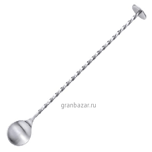 Ложка барменская с витой ручкой,мадлером; сталь нерж.; L=25см Leopold Vienna 233002