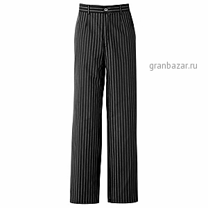 Брюки поварские.пол.,разм.46; полиэстер,хлопок; черный,белый Greiff 5305.2305.010/46