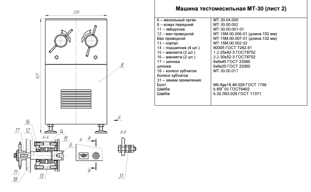 Тестомес для крутого теста Торгмаш Пермь МТ-15-М(МТ-30)