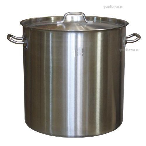 Котел 50 л. нерж. d=400 мм h=400 мм двойное дно (индукция) с крышк. MGSteel /1/ 19050