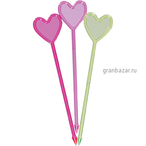 Пики д/канапе «Сердце»; полистирол; L=8.5см; разноцветн. Prohotel 250шт.